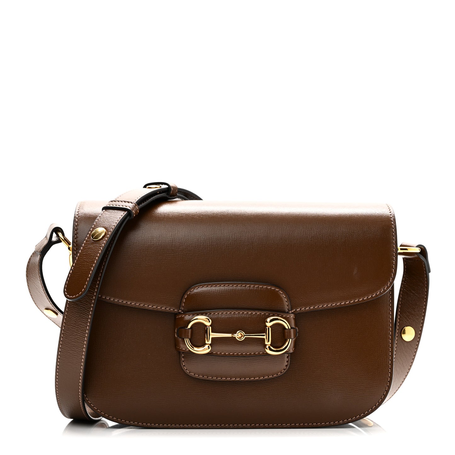 Azalea Calfskin Horsebit 1955 Shoulder Bag Brown Sugar