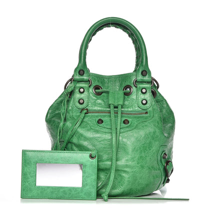 Balenciaga Agneau Classic Hardware Mini Pompon Vert Poker 1 of 11