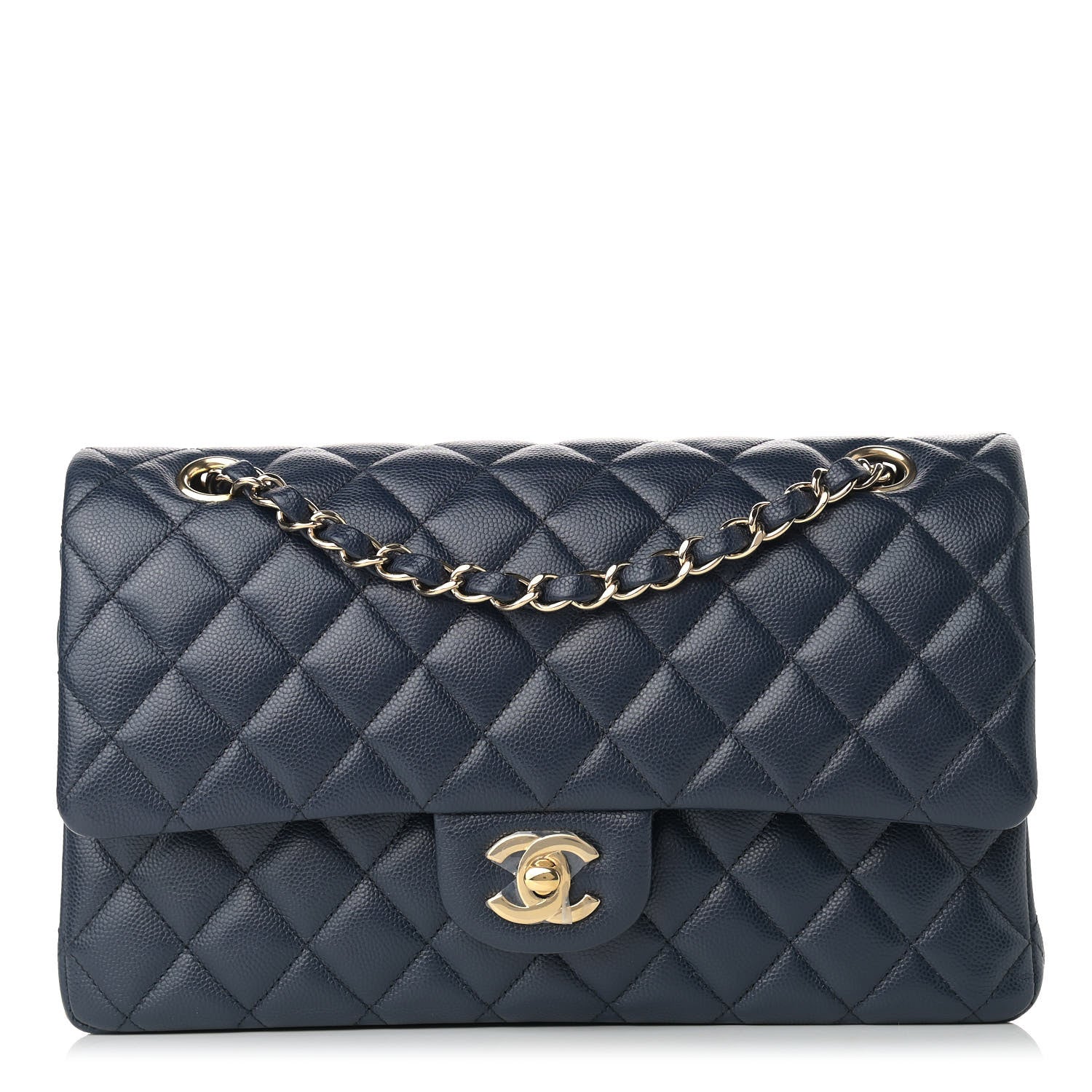 Chanel Caviar Quilted Medium Double Flap Navy 1 of 13