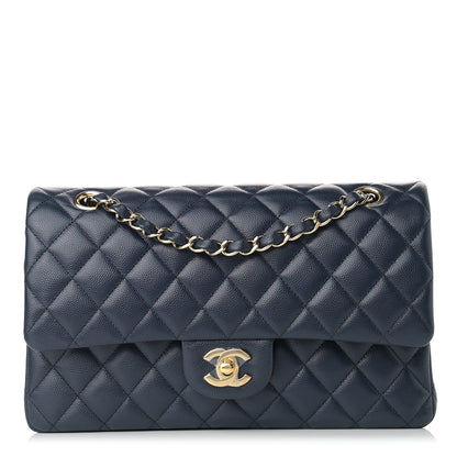 Chanel Caviar Quilted Medium Double Flap Navy 1 of 13