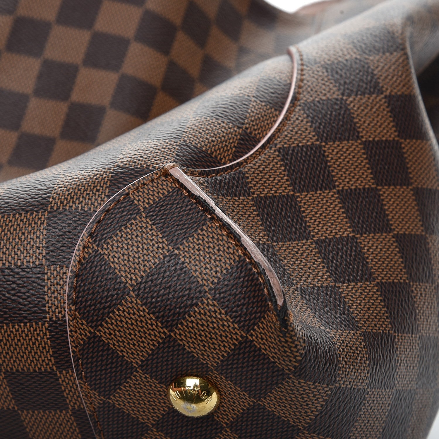 Louis Vuitton Damier Ebene Caissa Hobo Rose Ballerine 12 of 17