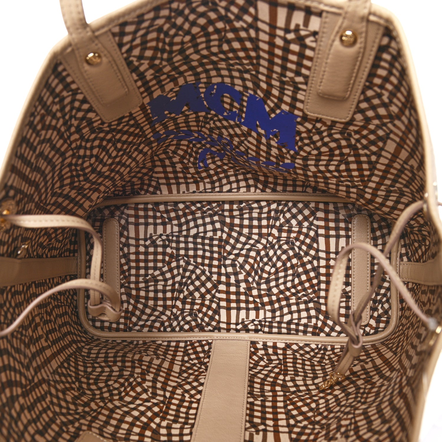 MCM Visetos Medium Liz Reversible Shopper Tote Beige 4 of 4