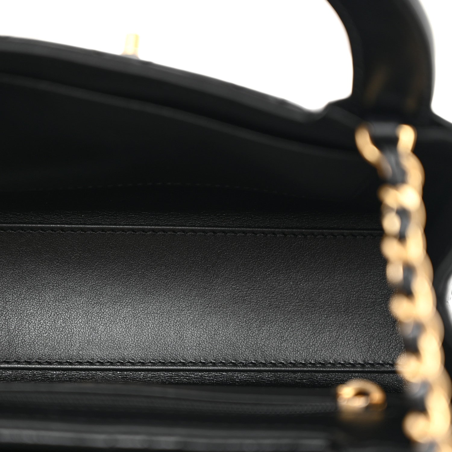 Chanel Shiny Aged Calfskin Quilted Nano Kelly Shopper Black 5 of 10
