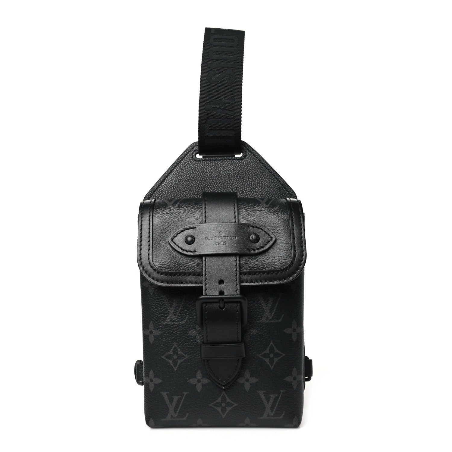 Louis Vuitton Monogram Eclipse Saumur Slingbag Black 1 of 9