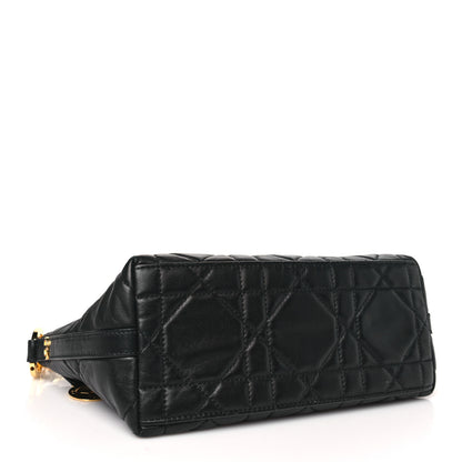 Christian Dior Lambskin Macrocannage DiorStar Hobo Bag Black 4 of 11