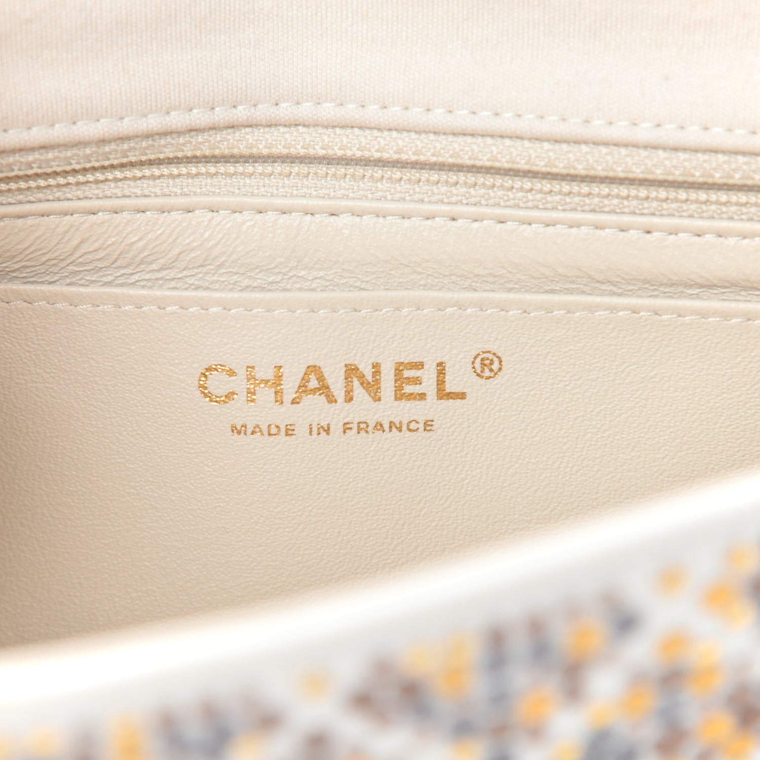 Chanel Jersey Embellished Mini Flap Ivory 6 of 10
