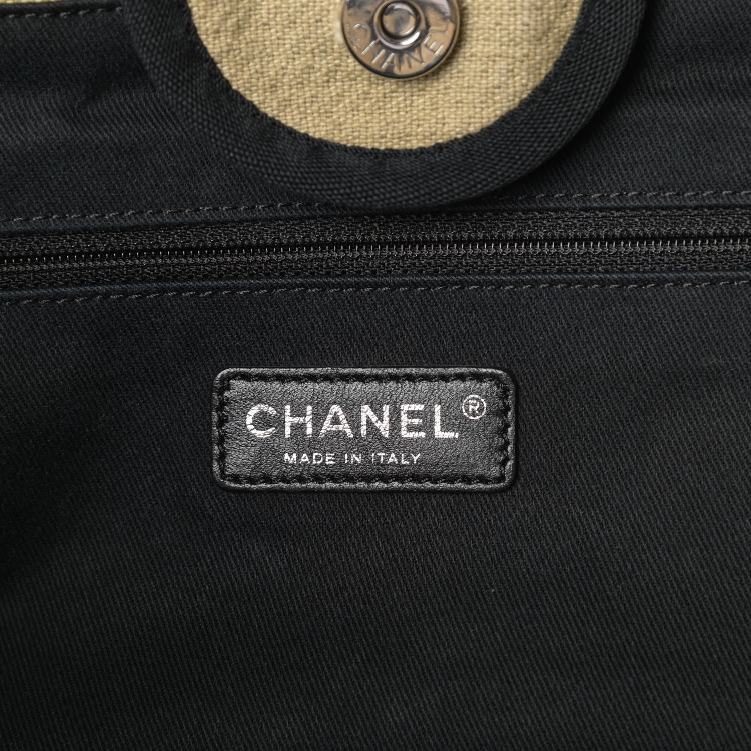 Chanel Canvas Medium Deauville Tote Beige Black 6 of 10
