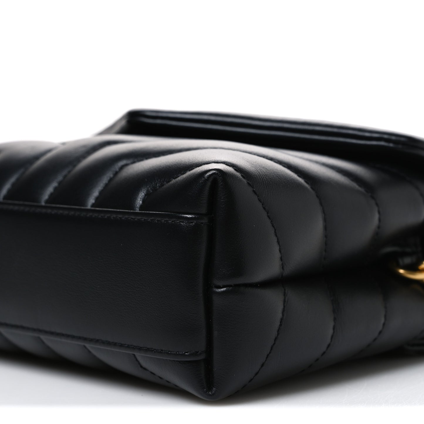 Calfskin Y Quilted Monogram Toy Loulou Crossbody Bag Black