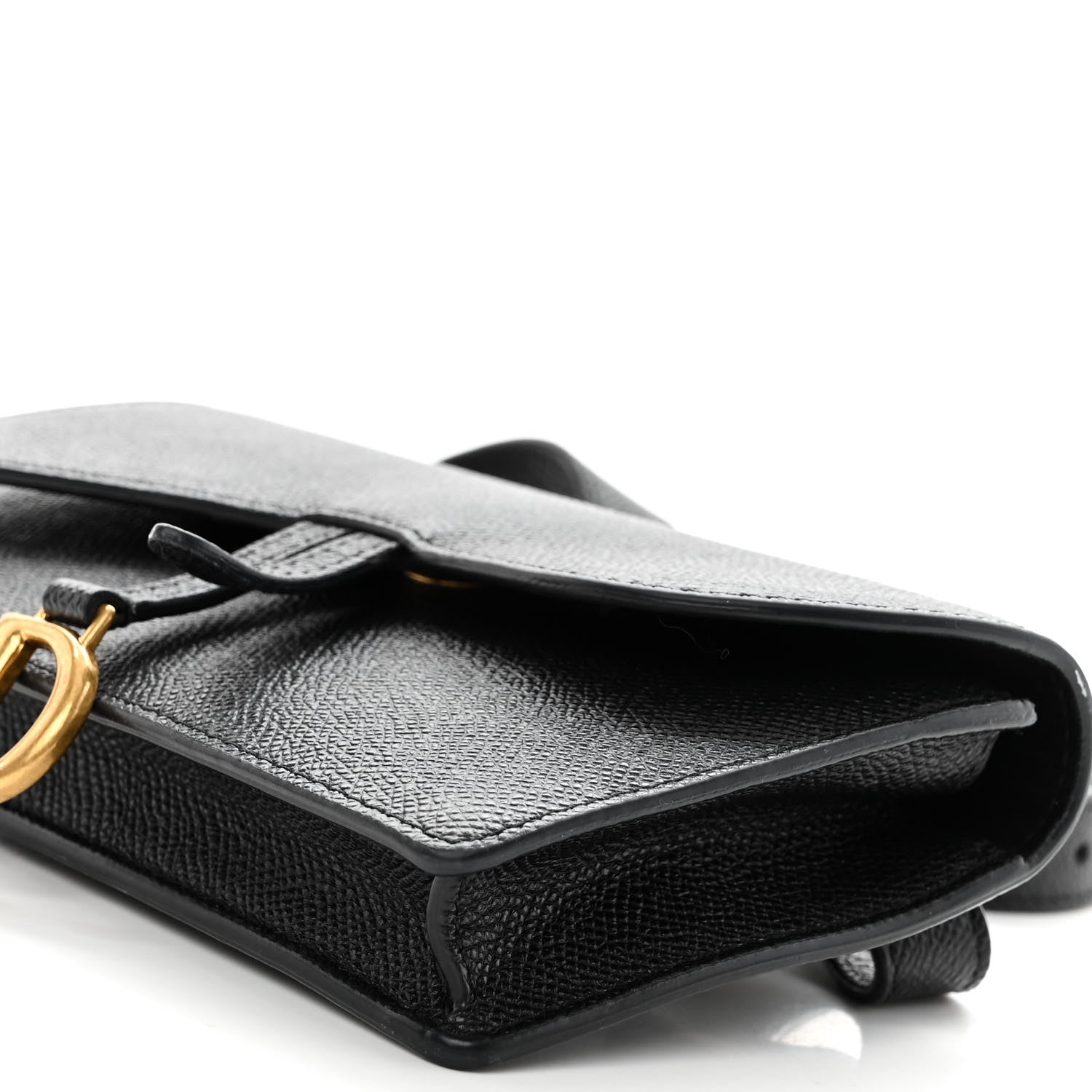 Christian Dior Grained Calfskin Saddle Belt Bag Black 9 of 13