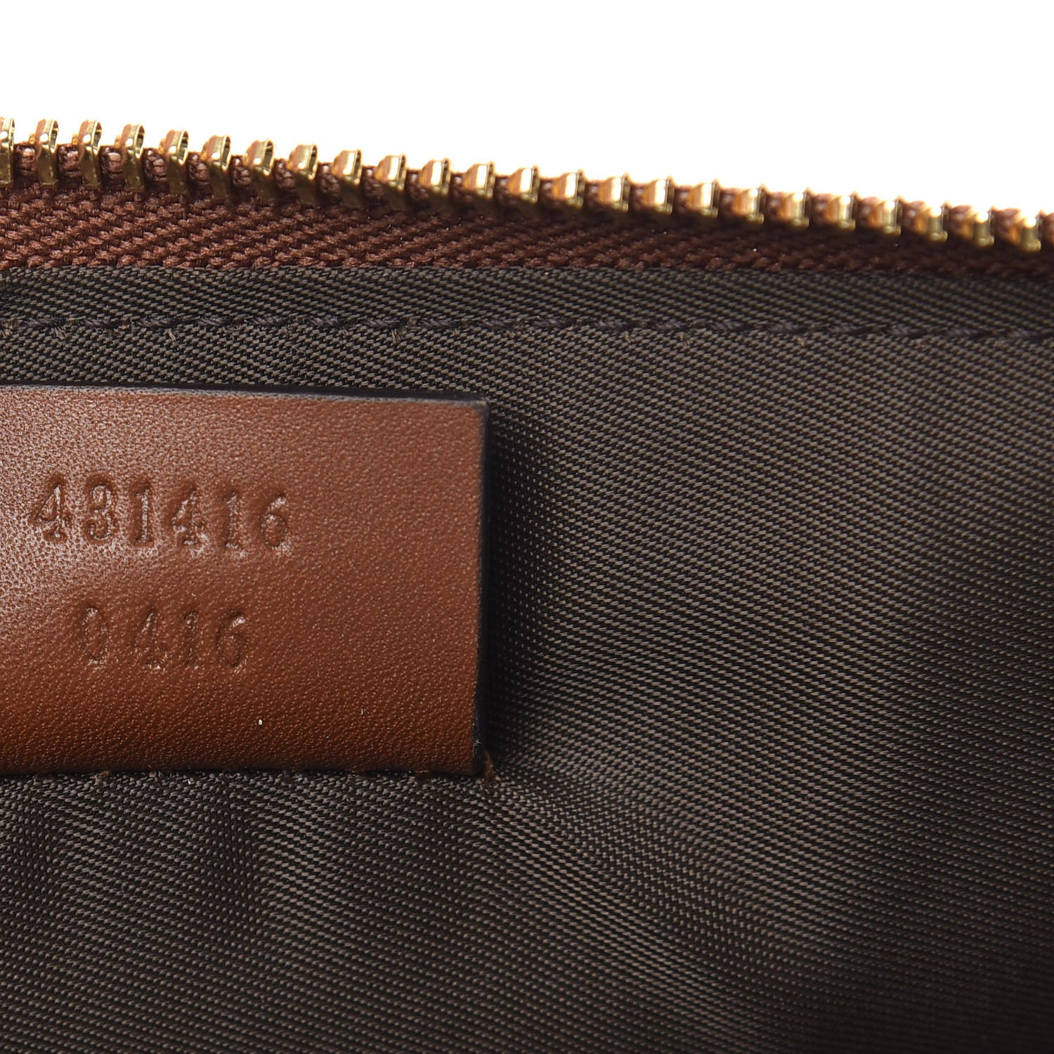 Gucci GG Supreme Monogram Web Kingsnake Embroidered Large Zip Pouch Brown 7 of 10