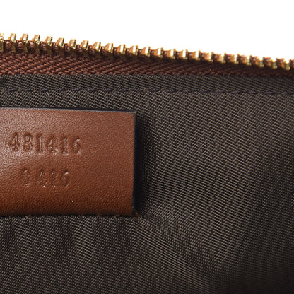 Gucci GG Supreme Monogram Web Kingsnake Embroidered Large Zip Pouch Brown 7 of 10