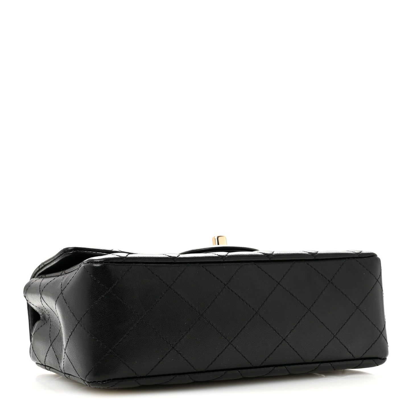 Lambskin Quilted Mini Rectangular Flap Black