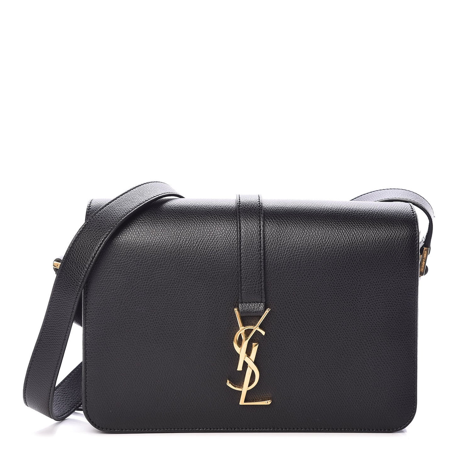 Textured Calfskin Medium Classic Monogram Universite Bag Black