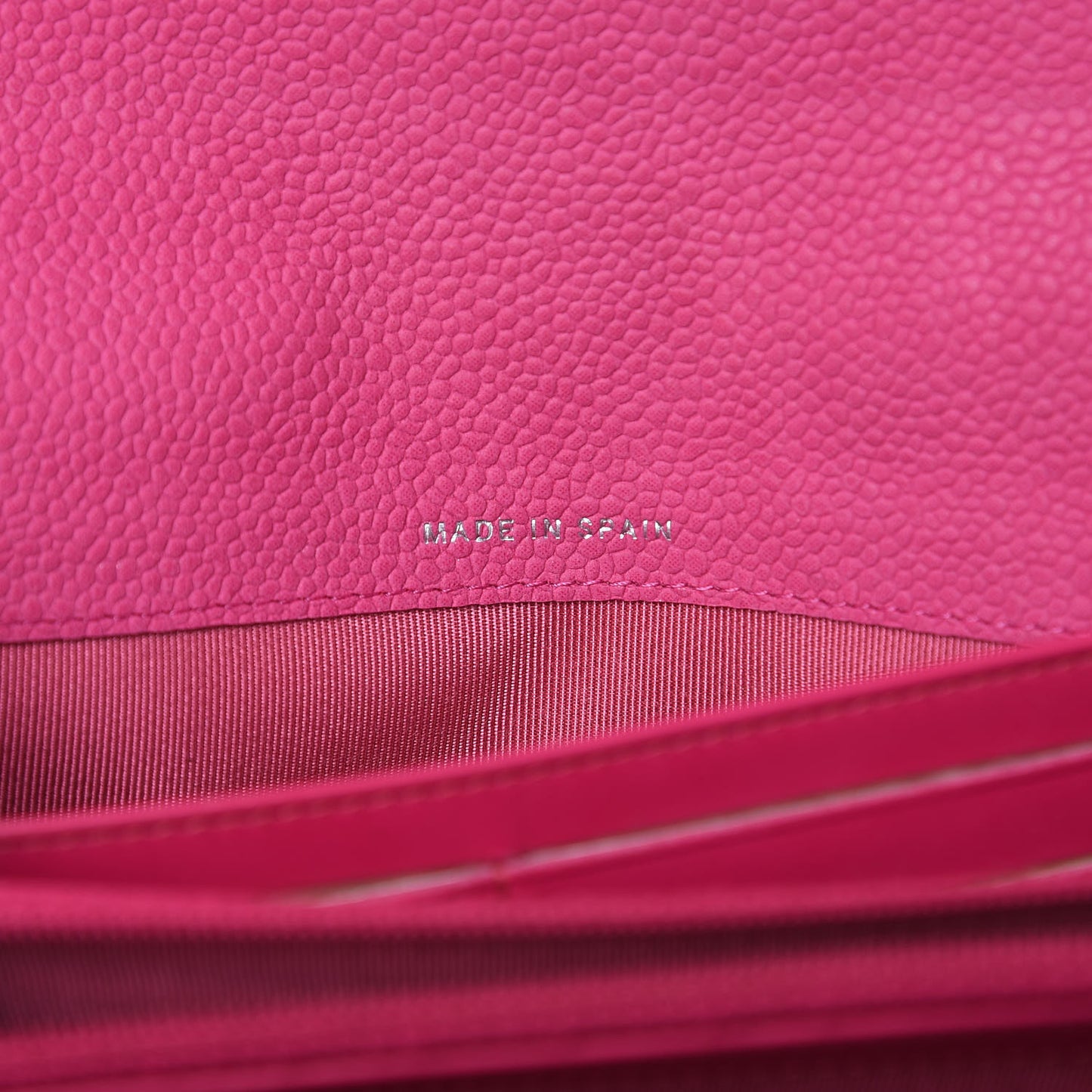 Iridescent Caviar Quilted Large Flap Wallet Pink