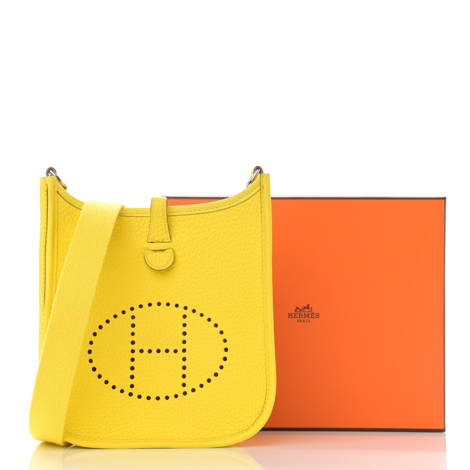 Hermes Taurillon Clemence Evelyne TPM Lime 14 of 14