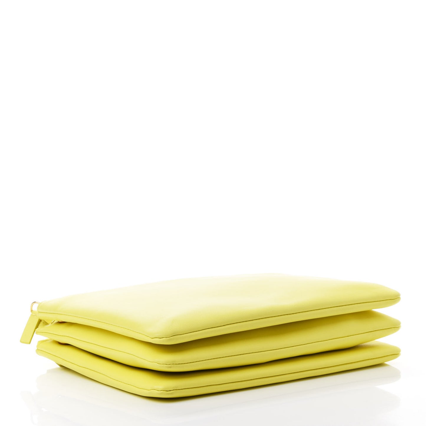 Lambskin Large Trio Crossbody Bag Fluo Yellow
