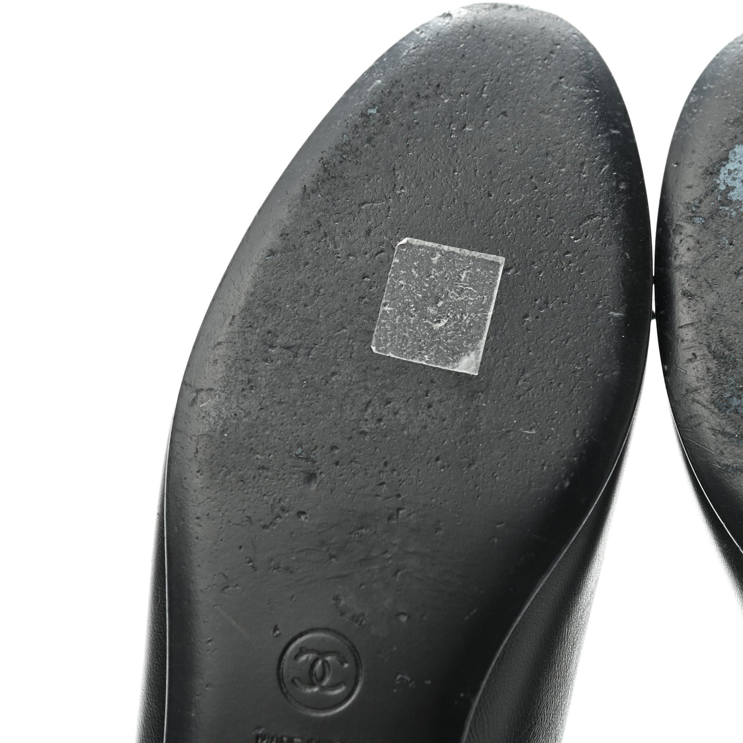 Lambskin Patent Cap Toe Ballerina Flats 39 Black