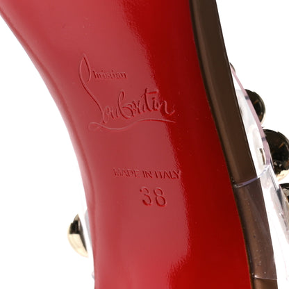 Christian Louboutin Patent After Sun PVC Corinetta 100 Sandals 38 Nude White Gold 7 of 8