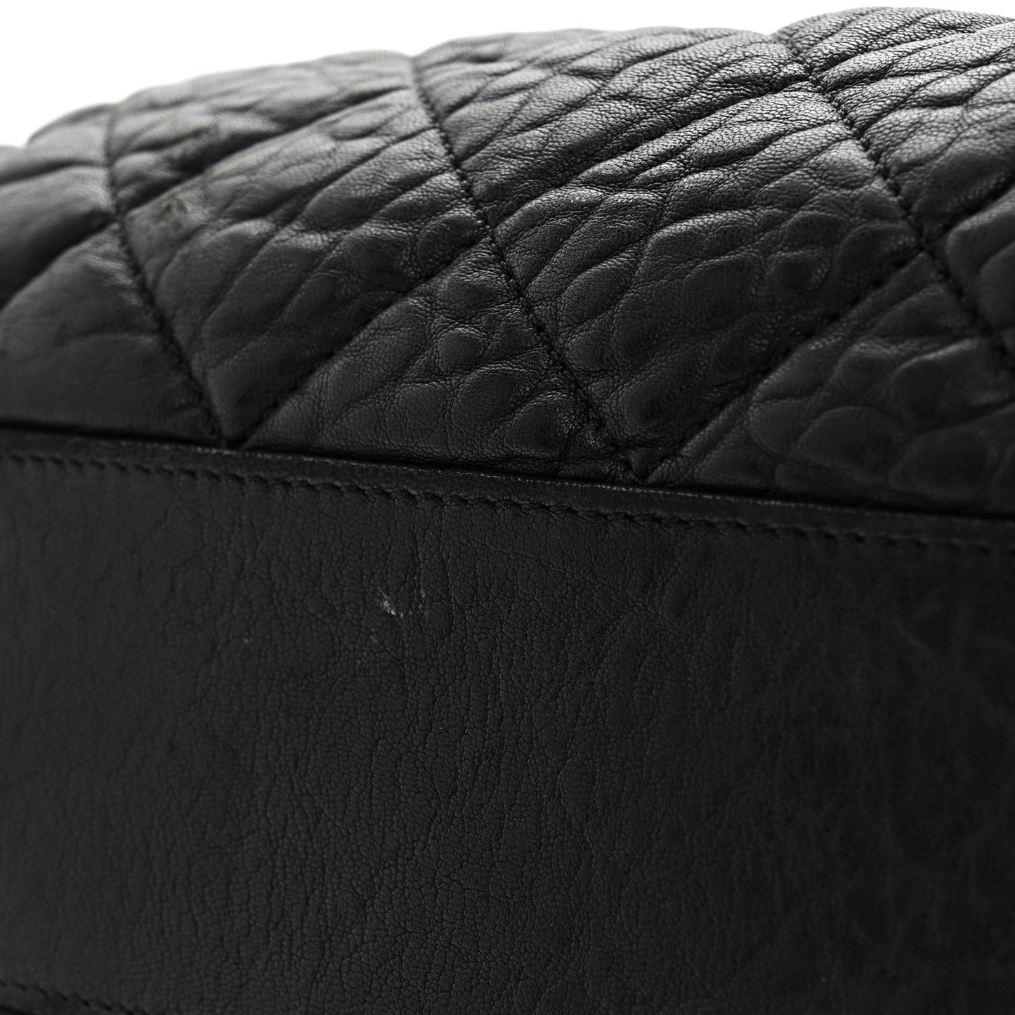 Washed Lambskin Chain Around Hobo Black