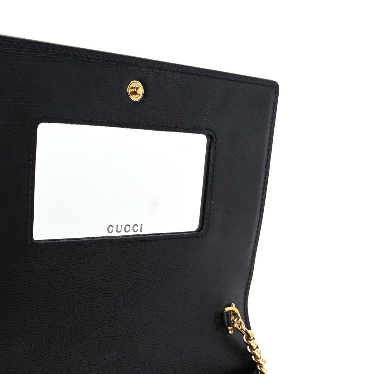 Gucci Textured Calfskin Script Logo Wallet On Chain Black 6 of 11