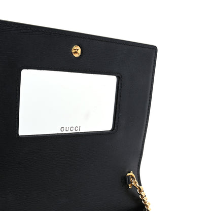 Gucci Textured Calfskin Script Logo Wallet On Chain Black 6 of 11