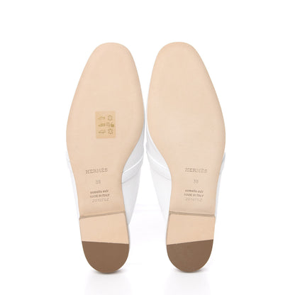 Hermes Calfskin Oz Mules 38 White 5 of 8