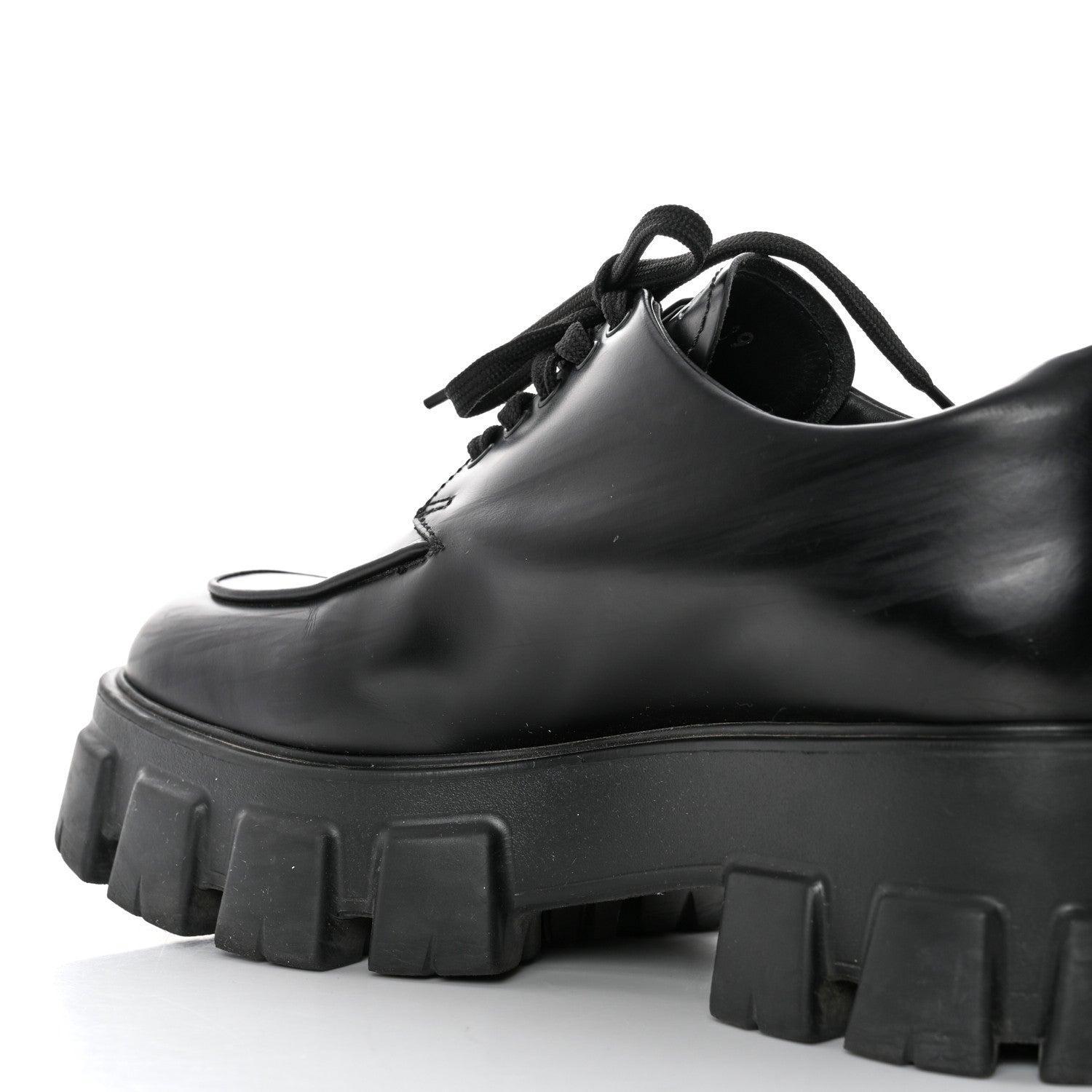 Prada Spazzolato Rois Monolith 55mm Derby Loafers 39 Black 10 of 11