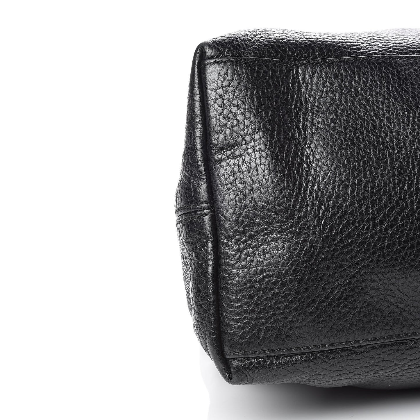 Pebbled Calfskin Large Soho Chain Shoulder Bag Black