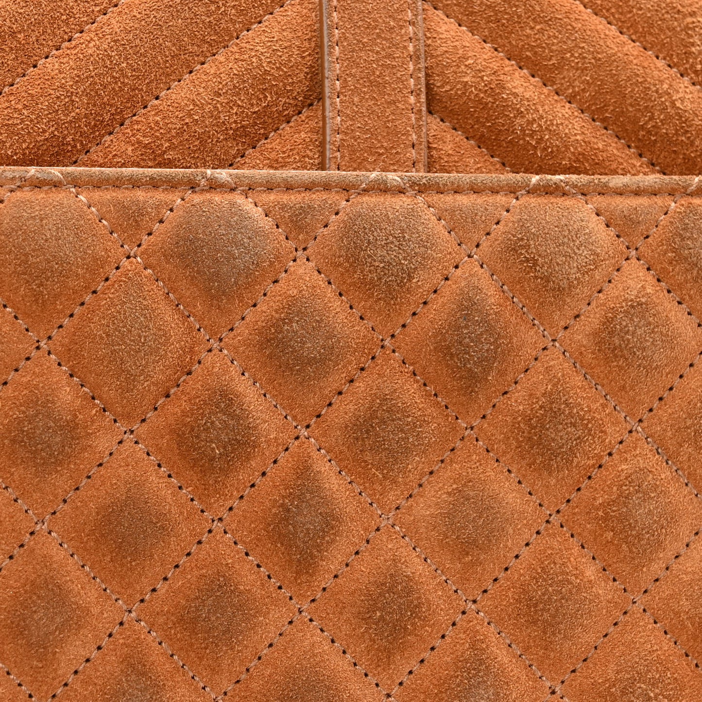 Suede Mixed Matelasse Triquilt Medium Monogram Envelope Satchel Tan