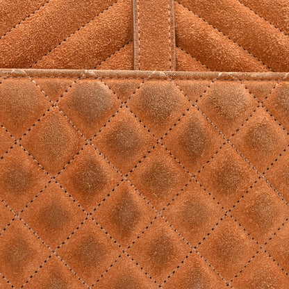 Saint Laurent Suede Mixed Matelasse Triquilt Medium Monogram Envelope Satchel Tan 11 of 11