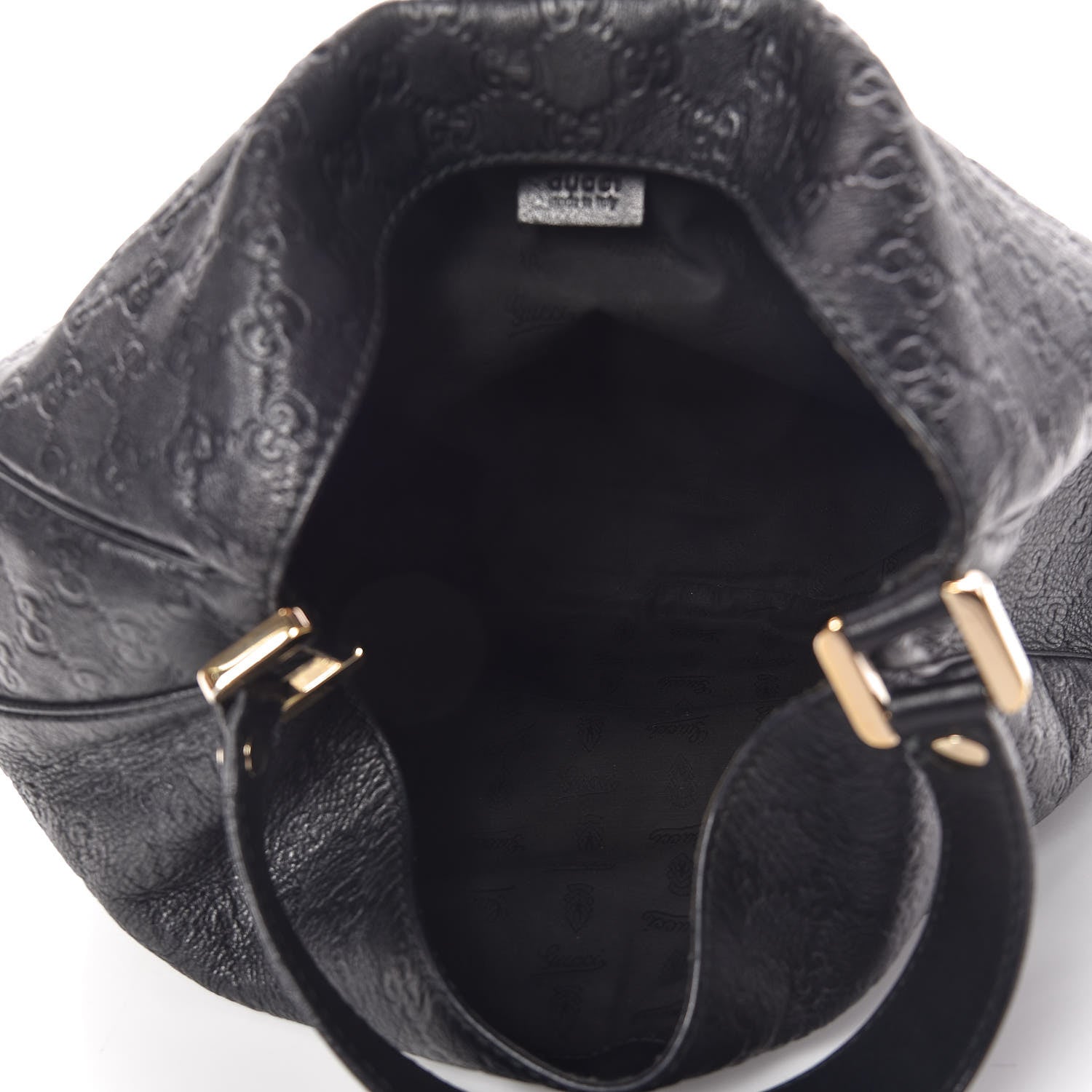 Gucci Guccissima Large New Ladies Web Hobo Black 7 of 11