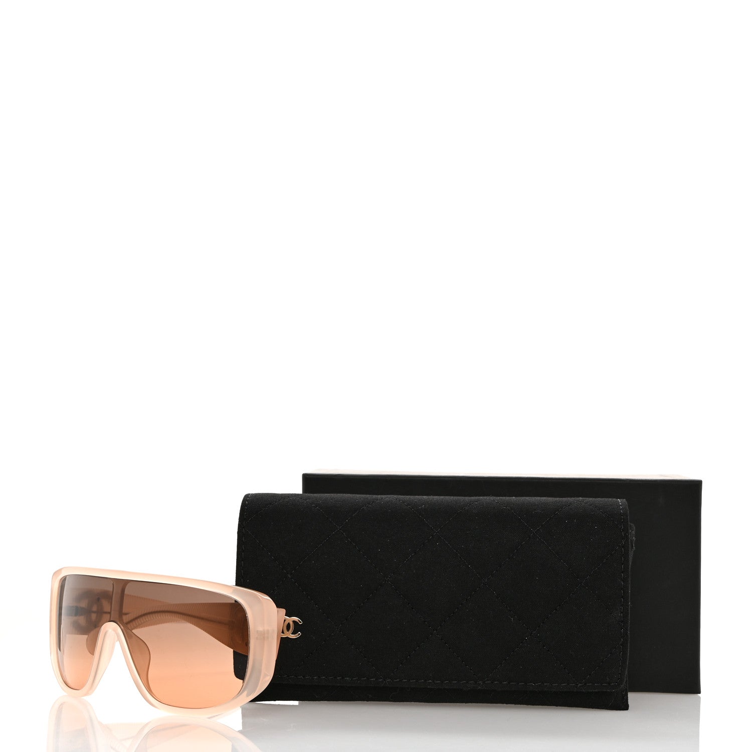 Chanel Transparent Acetate Shield Sunglasses 5495 Light Pink 8 of 8