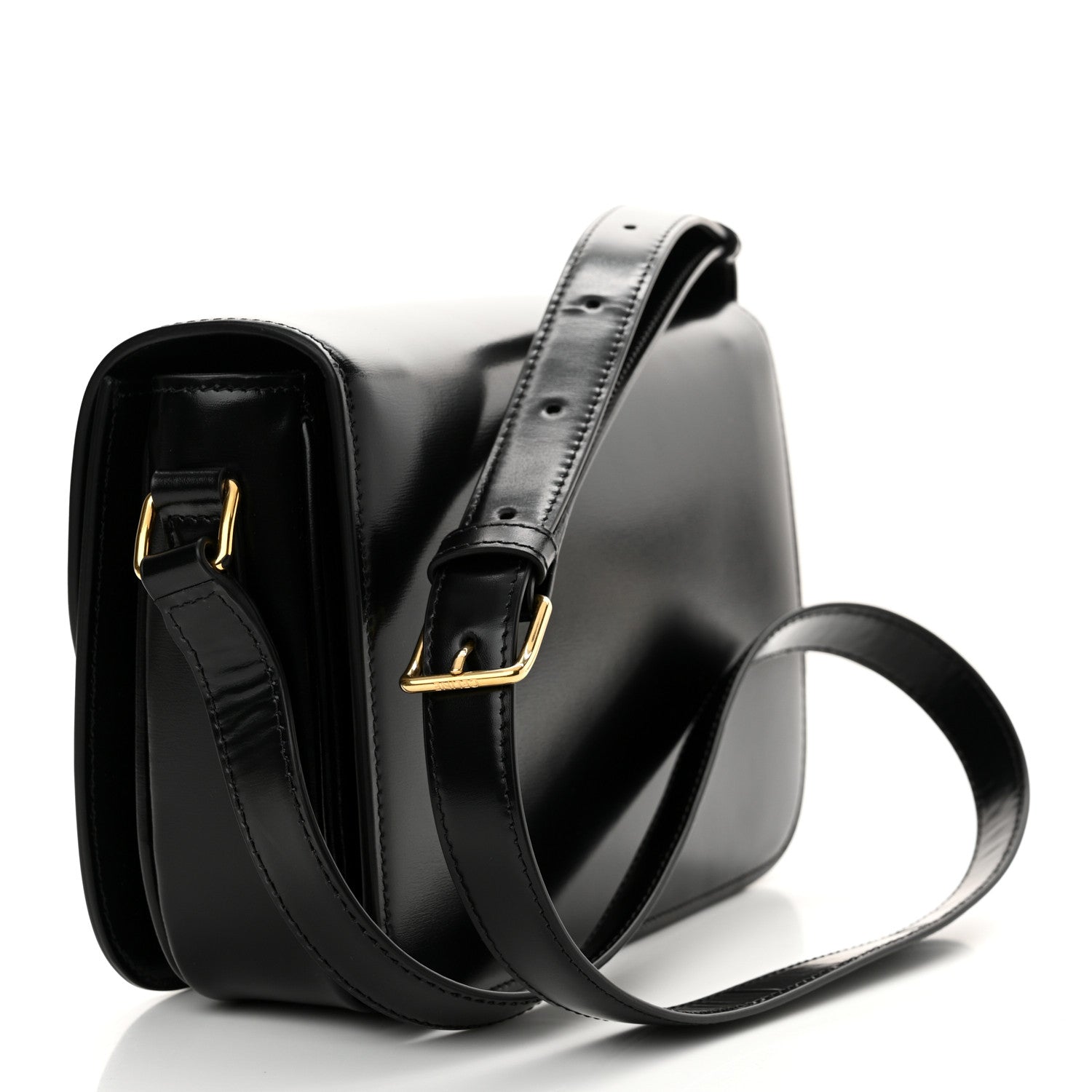 Celine Shiny Calfskin Medium Triomphe Black 3 of 11