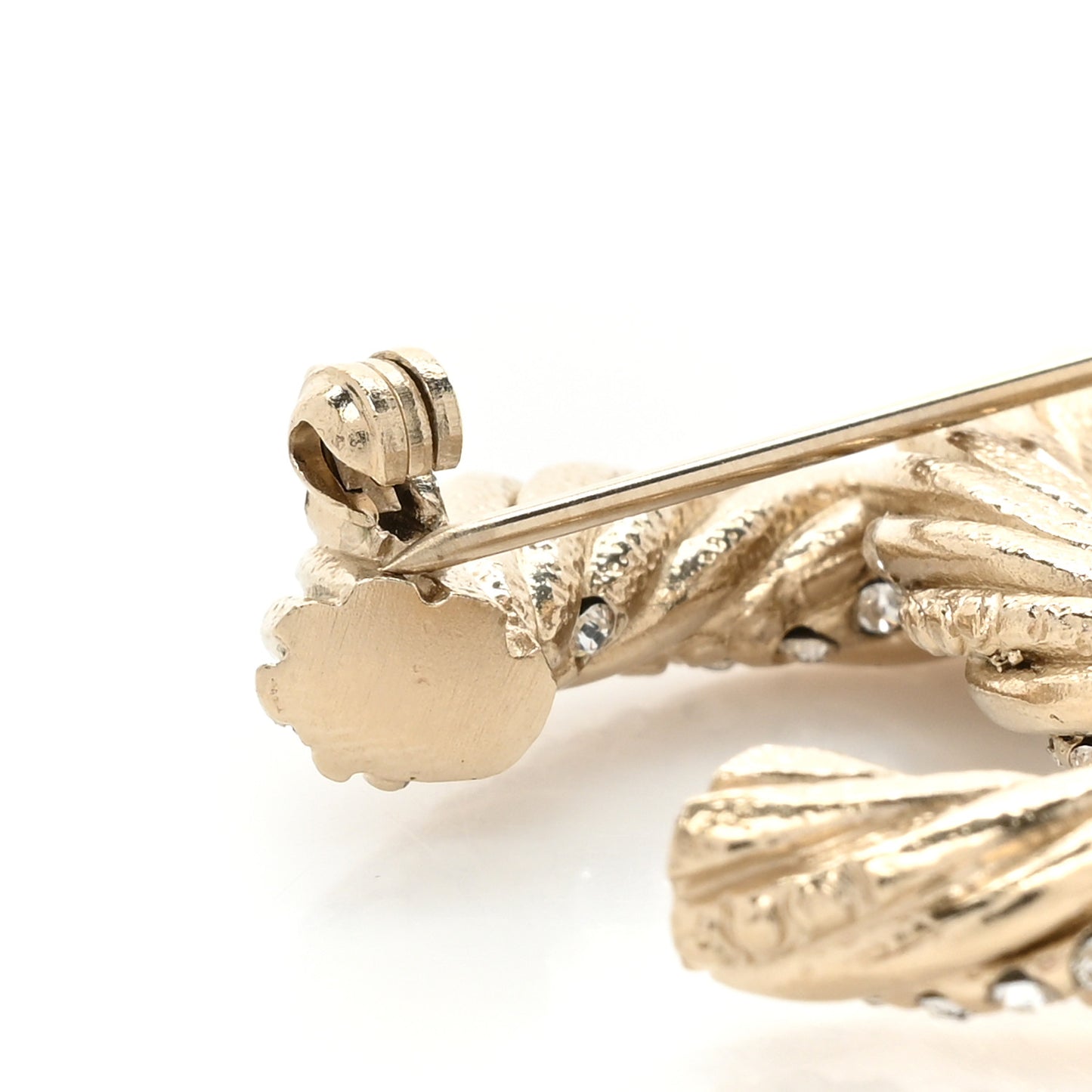 Crystal Twisted CC Brooch Light Gold