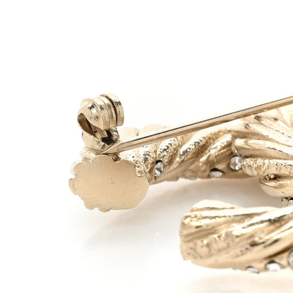 Chanel Crystal Twisted CC Brooch Light Gold 4 of 5