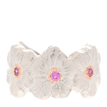 Buccellati Sterling Silver Gold Vermeil Pink Sapphire Blossoms Daisy Ring 53 6.5 1 of 5