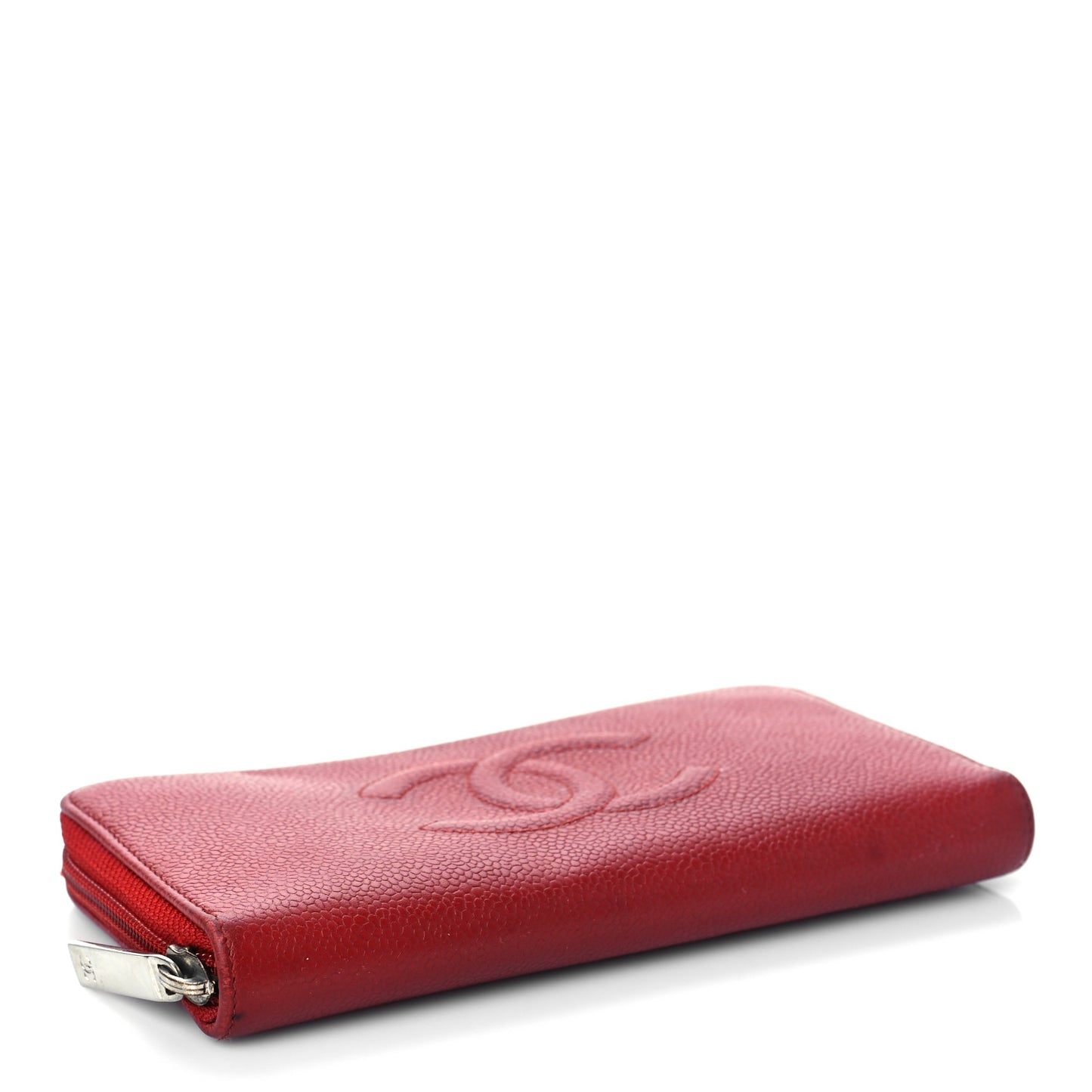 Caviar Large Timeless CC Zip Around Wallet Red