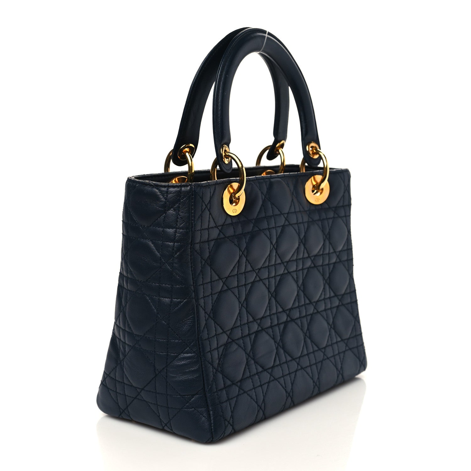 Christian Dior Lambskin Cannage Medium Lady Dior Navy Blue 2 of 6