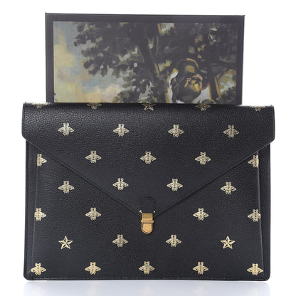 Gucci Grained Calfskin Bee Star Portfolio Black 8 of 8
