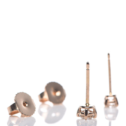 Tiffany 18K Rose Gold Diamond .22ctw Solitaire Earrings 4 of 5