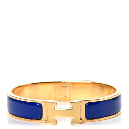 Hermes Narrow Enamel Clic Clac H Bracelet PM Bleu Royal 1 of 5