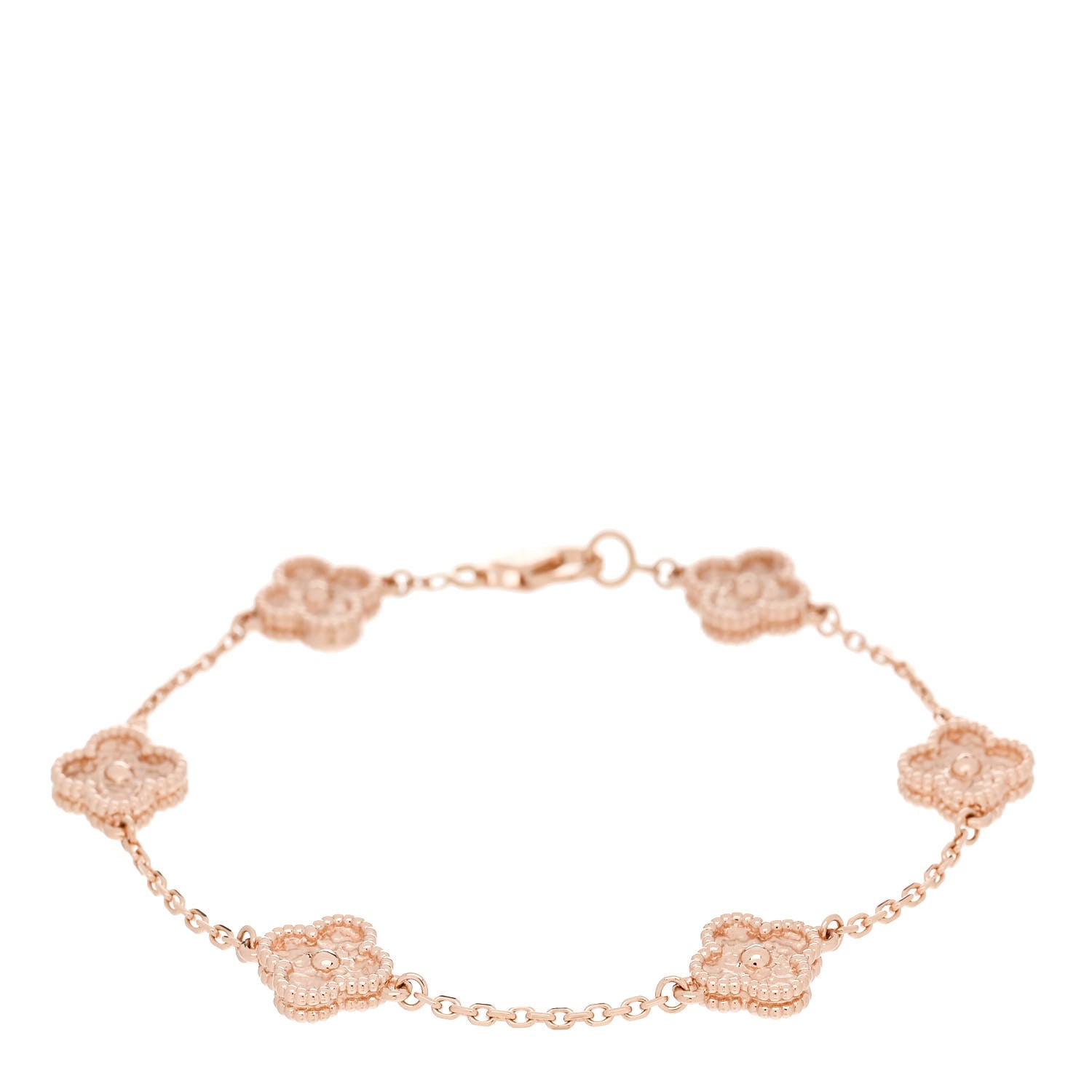 Van Cleef & Arpels 18K Rose Gold 6 Motifs Sweet Alhambra Bracelet 1 of 5