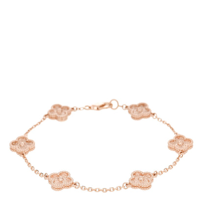 Van Cleef & Arpels 18K Rose Gold 6 Motifs Sweet Alhambra Bracelet 1 of 5