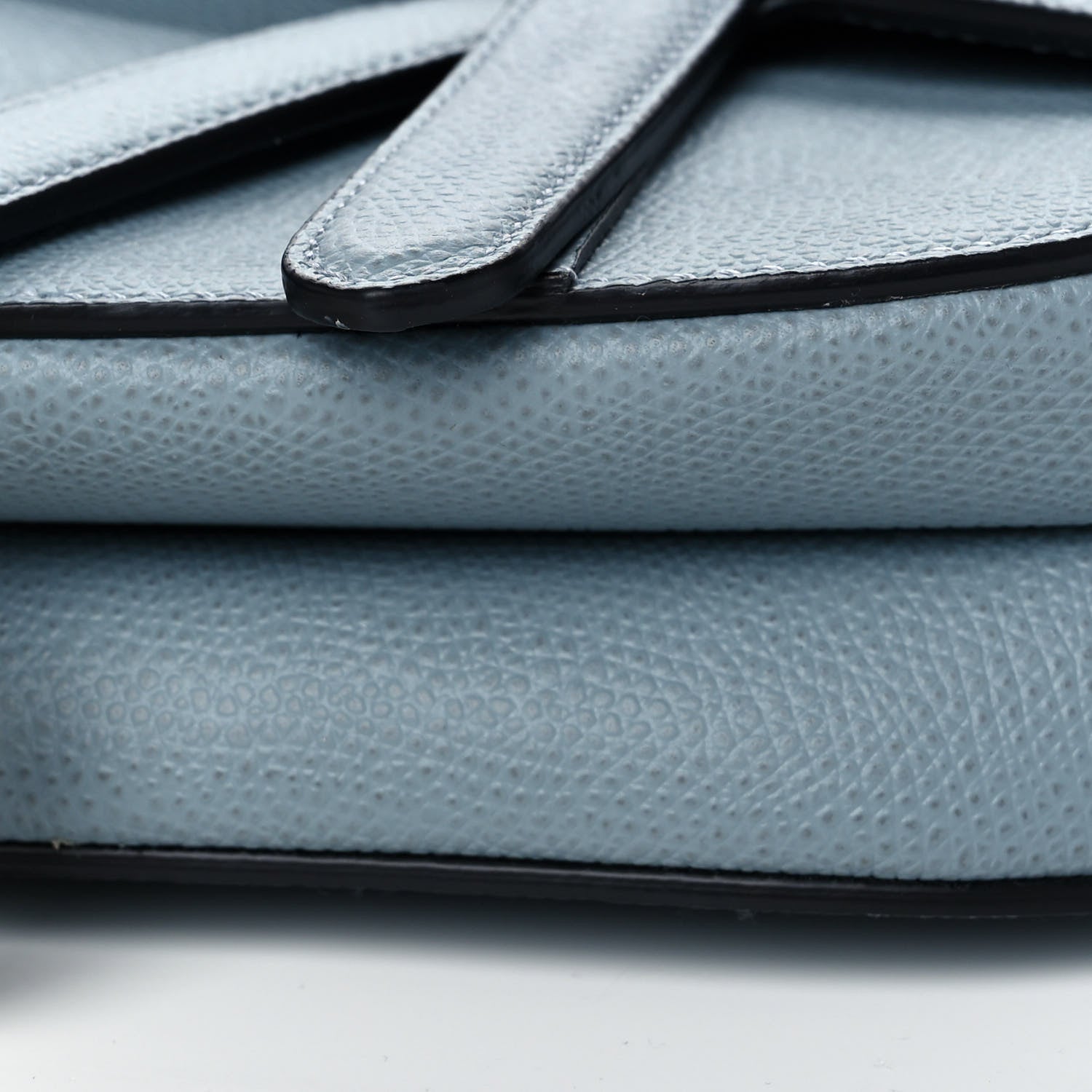 Christian Dior Grained Calfskin Mini Saddle Bag Sky Blue 9 of 13