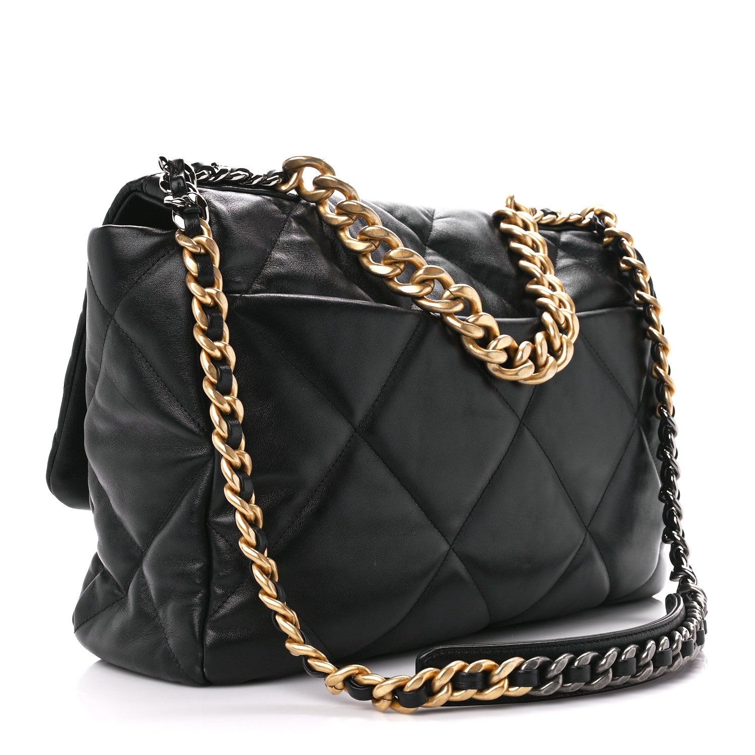 Chanel Goatskin Quilted Maxi Chanel 19 Flap Black 2 of 9