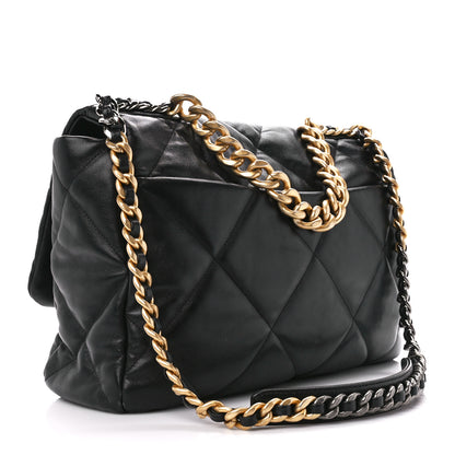 Chanel Goatskin Quilted Maxi Chanel 19 Flap Black 2 of 9