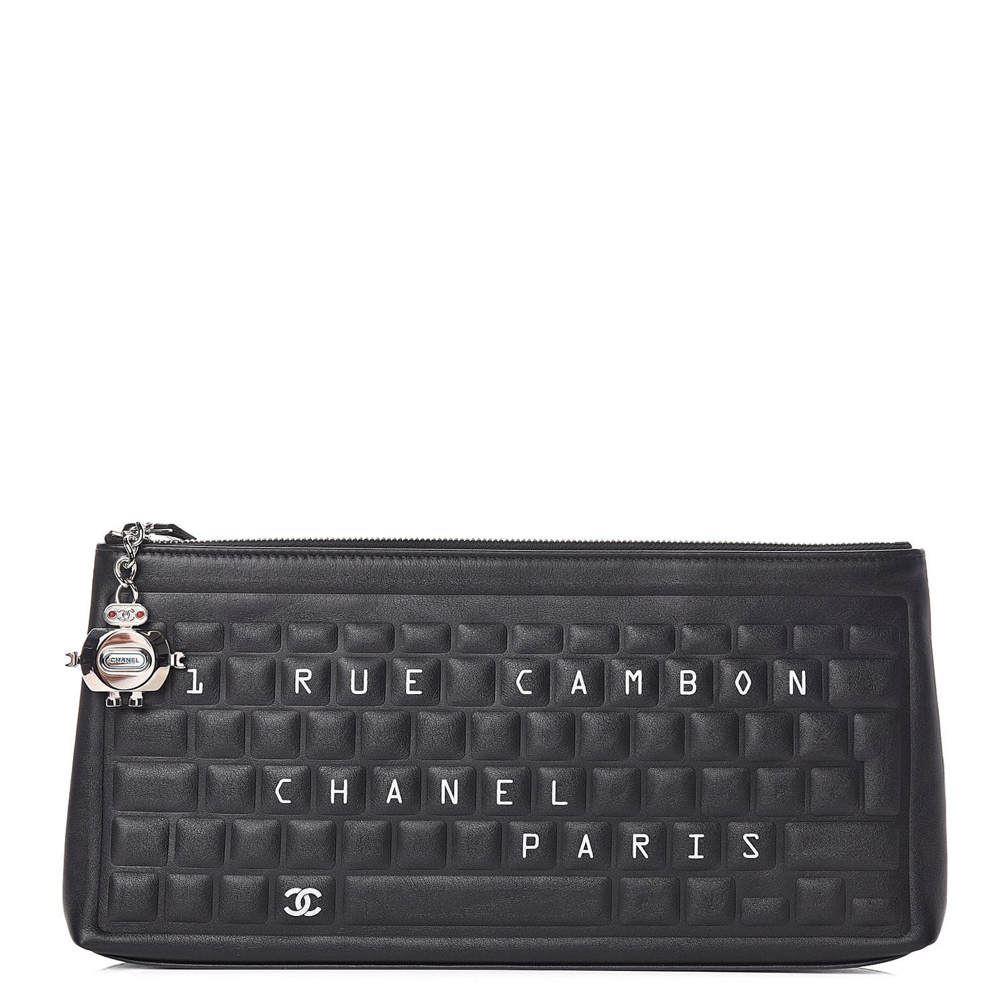 Metallic Calfskin Keyboard Pouch Black