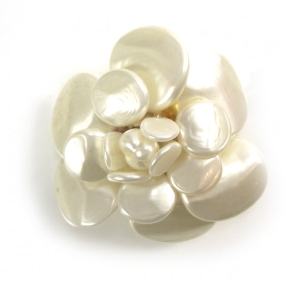 Mother of Pearl Camellia Flower Brooch