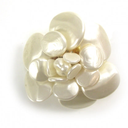 Chanel Mother of Pearl Camellia Flower Brooch 1 of 3