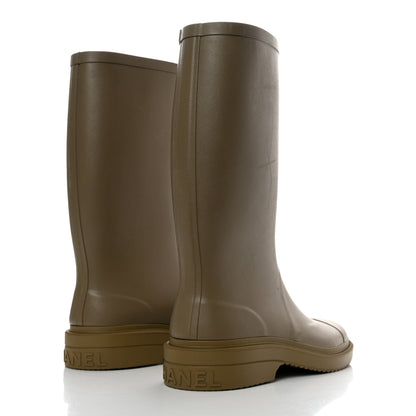 Chanel Caoutchouk CC High Boots 39 Dark Beige 4 of 8